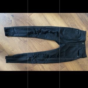 forever 21 black ripped stretch jeans